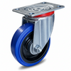 Colson Elastique E522RB 5 inch blue rubber swivel caster — 440 lb capacity, top plate mount, non-marking elastic rubber wheel