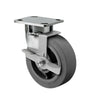 Faultless Medical 5" x 2" Grey Rubber Stainless Steel Swivel Caster with Face Brake - 4" x 4-1/2" Top Plate, 500 lbs Capacity | SKU: 120XS05201SFBD Faultless