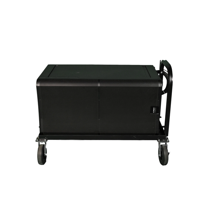 Corps Design Dual Subwoofer Cart FC-DDSUB - Heavy Duty PA System Transport Cart for Dual Subwoofers with Cable Hook, Fits Most Models Corps Design Logo - We Move Music