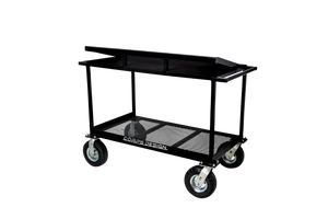Corps Design Bell Kit Cart - 42" x 24" Percussion Transport Cart with Accessory Rail and Carpeted Deck (FCBELL) Corps Design Logo - We Move Music