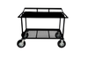 Corps Design Bell Kit Cart - 42" x 24" Percussion Transport Cart with Accessory Rail and Carpeted Deck (FCBELL) Corps Design Logo - We Move Music