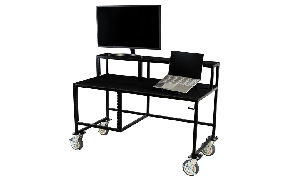 Corps FC Design Lighting Desk – Mixer Desk with 12U + 4U Rack Space, FCLIGHT | Customizable, Secure, Mobile Solution for Theaters, Auditoriums, and Studios Corps Design Logo - We Move Music