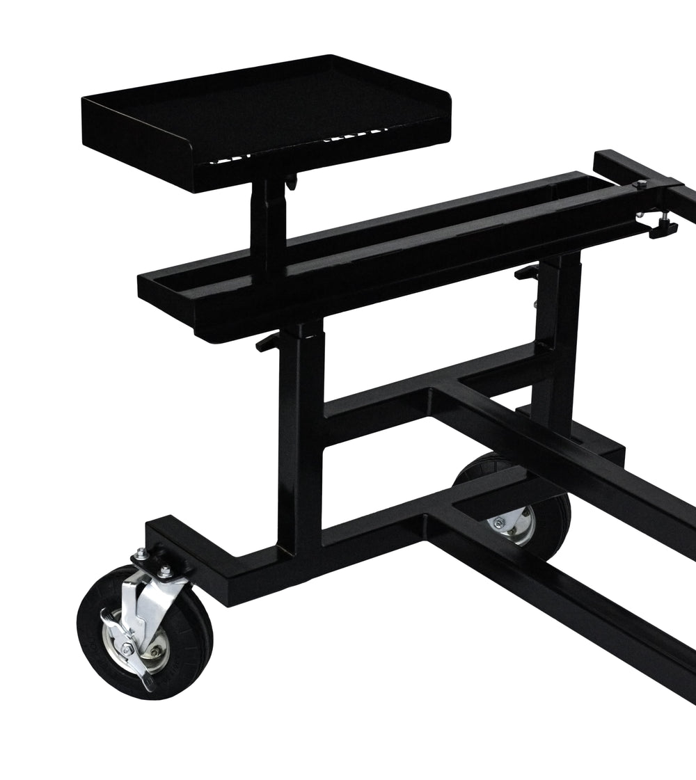 Corps Design Marimba Frame - Adjustable, Stable, and Protective Frame for 4.3 to 5.5 Octave Marimbas - Asymmetrical Casters, Removable Auxiliary Rail, SKU: FCMAR Corps Design Logo - We Move Music
