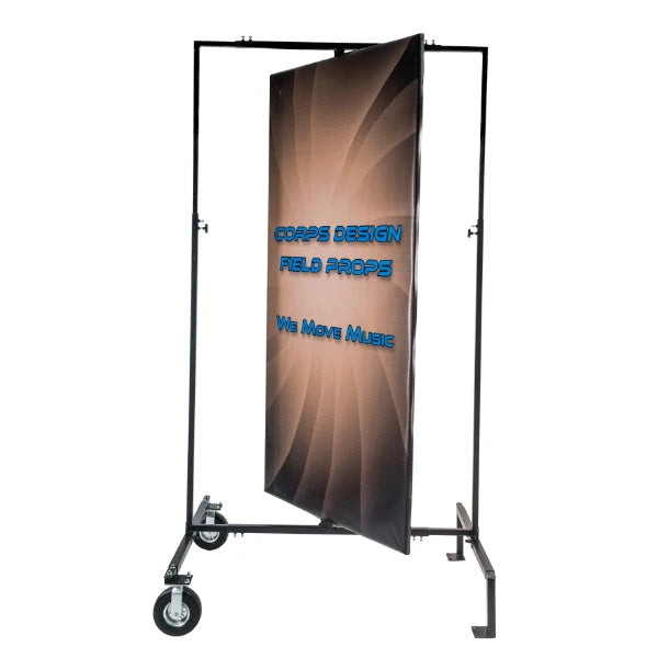 Corps Design Adjustable Media Frame - Versatile Backdrop with Adjustable Height, Width, and Wheel Base for Any Event (FCMED1.4) Corps Design Logo - We Move Music