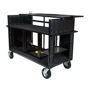 Corps Design Large Mixer Cart with 24U Shock-Mount Rack Space, Side Access & Storage - FCMIX24 - Durable, Impact-Resistant Casters, AC Power & Custom I/O Ports for Professional Equipment Management Corps Design Logo - We Move Music