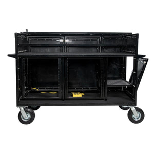 Corps Design Large Mixer Cart with 24U Shock-Mount Rack Space, Side Access & Storage - FCMIX24 - Durable, Impact-Resistant Casters, AC Power & Custom I/O Ports for Professional Equipment Management Corps Design Logo - We Move Music