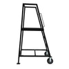 Corps Design "Elevate" Podium - 4' x 30" x 30", 2-Wheel, Safety Railing, Skid Guard, Black Satin Powder Coat - FCPOD4.2 Corps Design Logo - We Move Music