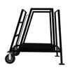 Corps Design "Elevate" Podium - 4' x 30" x 30", 2-Wheel, Safety Railing, Skid Guard, Black Satin Powder Coat - FCPOD4.2 Corps Design Logo - We Move Music