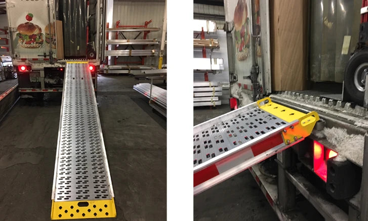 12ft Food Service Walk Ramp with Double Hook - High-Traction, Lightweight Aluminum FSW-2612-AH BP MFG