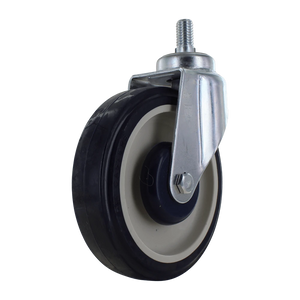 P&H 5" x 1.25" TPU Swivel Shopping Cart Caster – 1/2" x 13 x 1" Stem