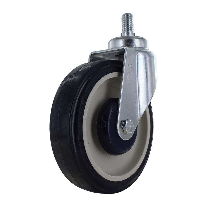 5 Inch Premium Swivel Shopping Cart Caster - Zinc Plated Heat Treated Yoke | Dual Precision Bearings P&H Casters