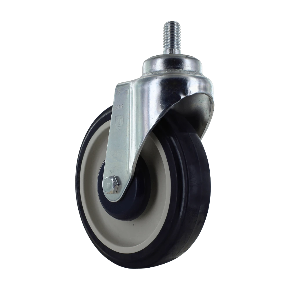 5 Inch Premium Swivel Shopping Cart Caster - Zinc Plated Heat Treated Yoke | Dual Precision Bearings P&H Casters