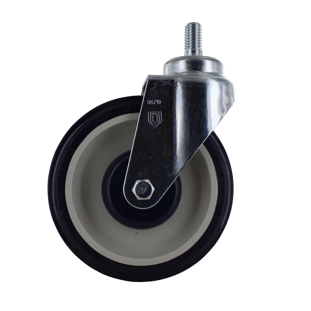 5 Inch Premium Swivel Shopping Cart Caster - Zinc Plated Heat Treated Yoke | Dual Precision Bearings P&H Casters