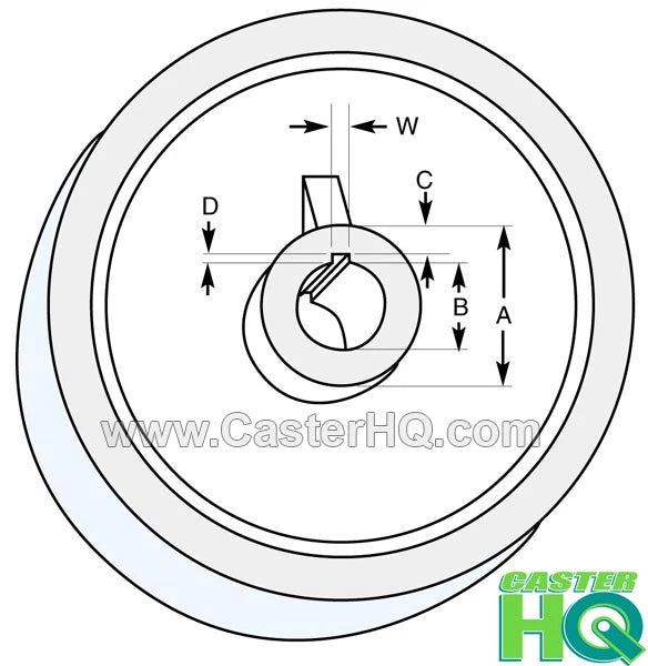 4" x 2" Polyurethane on Steel Keyed Drive Wheel | 16mm Bore - 600 lbs Capacity Per Wheel CasterHQ