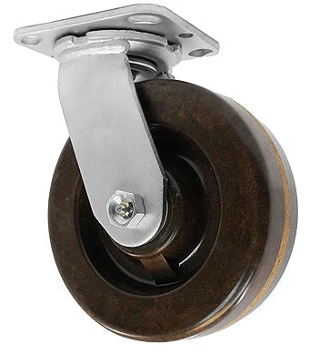 6" X 2" High Temperature Phenolic Wheel Swivel Caster - 900 lbs Capacity CasterHQ
