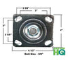 8" X 2" High Temperature Phenolic Wheel Swivel Caster - 900 lbs Capacity CasterHQ