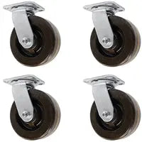6" X 2" High Temperature Phenolic Wheel | Swivel Caster Set of 4 | 3,600 lbs Capacity Per Set of 4 | -  | CasterHQ