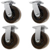4 Inch x 2 Inch High Temperature Phenolic Caster Set - 4 Pack | 2400 lbs Capacity | 2 Swivel 2 Rigid