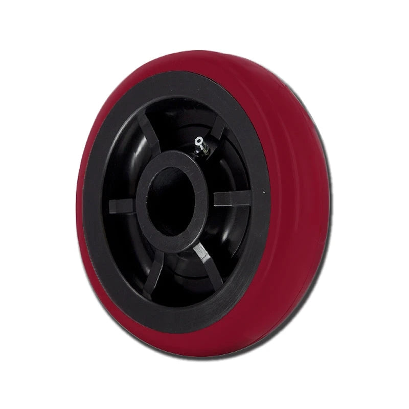 5" x 2" RED POLYURETHANE ON BLACK POLYOLEFIN CORE - 750 lbs Capacity CasterHQ