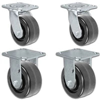 4" x 2" |  2 Swivel Casters & 2 Rigid Set of 4 | Phenolic Wheel | 3,200 Lbs Capacity CasterHQ