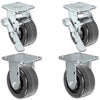 5" x 2" |  2 Swivel Casters with Brakes & 2 Rigids Set of 4 | Phenolic Wheel | 3,200 Lbs Capacity CasterHQ