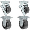 4" x 2" |  2 Swivel Casters with Brakes & 2 Rigid Set of 4 | Phenolic Wheel | 3,200 Lbs Capacity CasterHQ