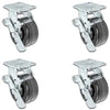 5" x 2" |  4 Swivel Casters with Brakes | Set of 4 | Phenolic Wheel | 3,200 Lbs Capacity CasterHQ