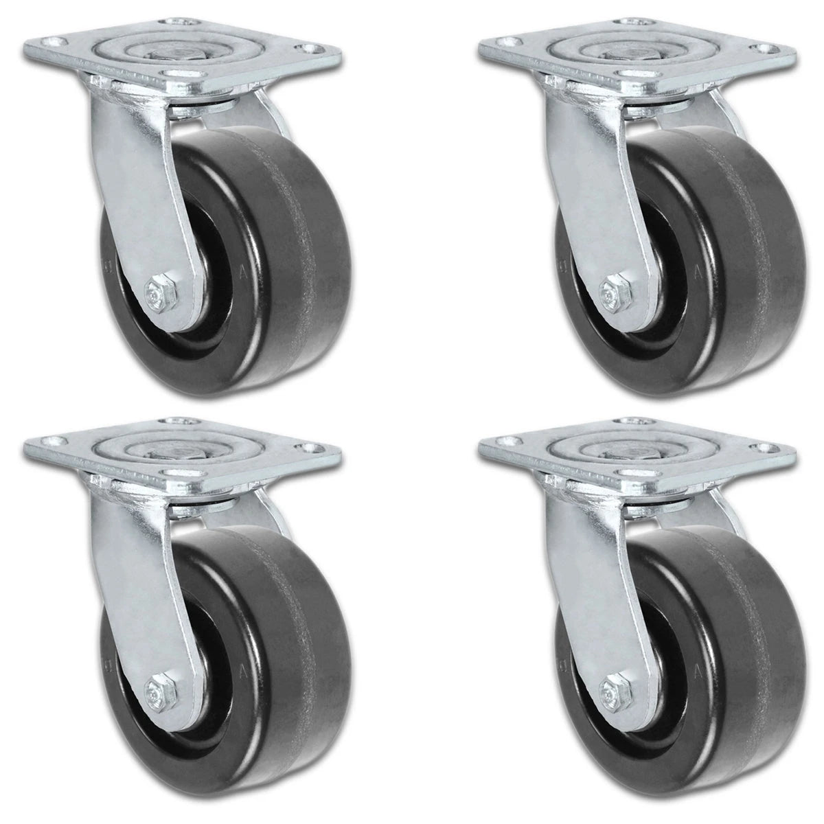 3-1/4" x 2" | Swivel Caster Set of 4 | Phenolic Wheel | 2,800 Lbs Capacity CasterHQ