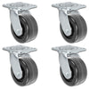 4 Inch x 2 Inch Swivel Caster Set - 4 Pack | 3200 lbs Total Capacity | Phenolic Wheel Heavy Duty