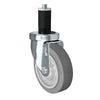 4" X 1-1/4" Swivel Caster | Gray Thermo Plastic Rubber Wheel | 1-3/8" Expanding Stem | 250 Lbs Capacity CasterHQ