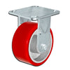4 Inch x 2 Inch Tool Box Caster Kit - 4 Pack | 2800 lbs Total Capacity | Red Polyurethane Wheel CasterHQ