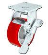 5 Inch x 2 Inch Tool Box Caster Kit - 4 Pack | 4000 lbs Total Capacity | Red Polyurethane Wheel CasterHQ
