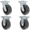 6" x 2" Phenolic 2 Swivel & 2 Rigid Caster – 3600 lb | CasterHQ
