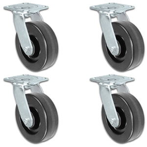 6" x 2" | Swivel Caster Set of 4 | Phenolic Wheel | 3,600 Lbs Capacity CasterHQ