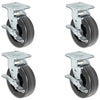 6" x 2" |  4 Swivel Casters with Brakes | Set of 4 | Phenolic Wheel | 3,600 Lbs Capacity CasterHQ