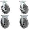 8" x 2" |  2 Swivel Casters with Brakes & 2 Rigid Set of 4 | Phenolic Wheel | 4,000 Lbs Capacity CasterHQ