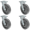 8" x 2" Phenolic Swivel Caster 4 Pack – 4000 lb | 4" x 4-1/2" Plate | CasterHQ