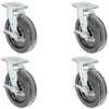 8" x 2" |  4 Swivel Casters with Brakes | Set of 4 | Phenolic Wheel | 4,000 Lbs Capacity CasterHQ