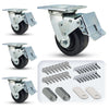 5" x 2" Phenolic Wheel Total Locks Caster Set - Heavy Duty 3,200 lbs Capacity for Industrial Use CasterHQ