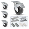 6" x 2" Phenolic Total Lock Caster Set - Heavy-Duty 3,600 lbs Industrial Capacity CasterHQ