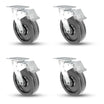 8" x 2" Phenolic Total Lock Caster Set – 4000 lb | CasterHQ