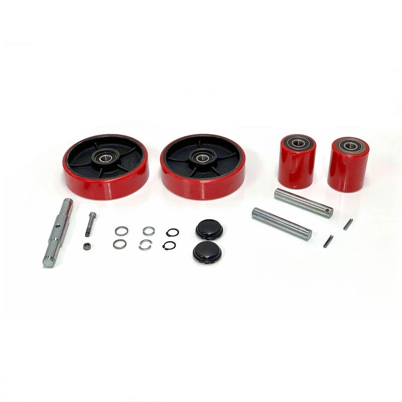 BWK100 “B” Series Wheel Kit for Pallet Jacks (Trucks) - Complete PU Steer & Load Wheels Set by CasterHQ CasterHQ