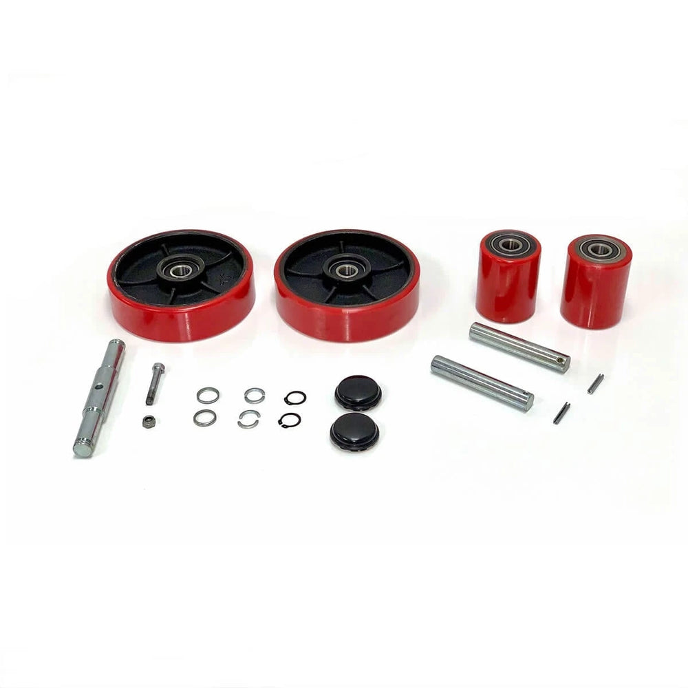 BWK100 “B” Series Wheel Kit for Pallet Jacks (Trucks) - Complete PU Steer & Load Wheels Set by CasterHQ CasterHQ