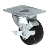 2" x 1" Hard Rubber Swivel Caster with Brake – 125 lb | CasterHQ