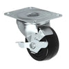 General Duty Swivel Caster with Brake | 4" Diameter Hard Rubber Wheel | 300 lbs capacity CasterHQ