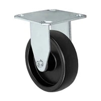 4" x 1-1/4" Rigid Caster | Polyolefin Wheel | 300 lbs Capacity | Plate Size: 3-1/8" x 4-1/8" CasterHQ
