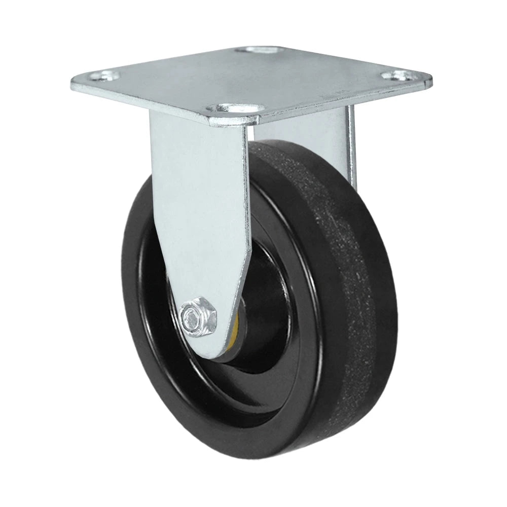 3-1/2" x 1-1/4" Rigid Caster | Phenolic Wheel | 350 lbs Capacity | Plate Size: 3-1/8" x 4-1/8" CasterHQ