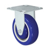 3" x 1-1/4" Rigid Caster | Blue Polyurethane on Polyolefin Core Wheel | 250 lbs Capacity | Plate Size: 3-1/8" x 4-1/8" CasterHQ