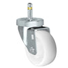 3" X 1-1/4" White Nylon Wheel - Swivel Caster - 7/16" x 1-3/8"  Grip Ring Stem Caster -  300 LBS Load Capacity CasterHQ