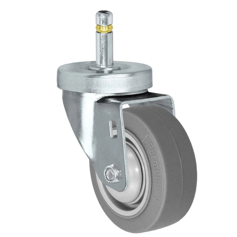3 Inch x 1-1/4 Inch FX Thermo Plastic Rubber Swivel Caster - 225 lbs Capacity | Grip Ring Stem CasterHQ